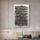 A modern bedroom showcases the Novara Zebra I Hand-Painted Wood Relief 3D Wall Art by Giant Sculptures above the bed, paired with neutral bedding, striped and textured pillows, and a minimalist pendant light on the left.