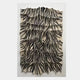 The Novara Zebra I Hand-Painted Wood Relief 3D Wall Art by Giant Sculptures features black, wavy zebra-like stripes on a cream canvas with draped, ruffled texture—perfect as bold, dimensional zebra wall art for modern interiors.