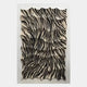 The Novara Zebra II Hand-Painted Wood Relief 3D Wall Art by Giant Sculptures features wavy, undulating surfaces with a black and beige zebra stripe pattern, adding sculptural dimension and depth to your space.