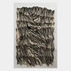 The Novara Zebra III Hand-Painted Wood Relief 3D Wall Art by Giant Sculptures features wavy, rippled surfaces with bold black and white stripes, creating a dynamic zebra-inspired sculptural effect.