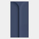 The Eximia Blue Minimalist Wood Relief 3D Wall Art by Giant Sculptures features a dark blue abstract geometric shape with smooth curves and a vertical dividing line, creating modern minimalist depth on a light background.