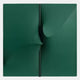 The Delinea Green Stretch Fabric 3D Wood Relief Wall Art by Giant Sculptures features two green square panels divided by a thin vertical line, with soft abstract folds for striking indoor decor.