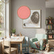 Blossomkin Pink Petal Lion Kids 3D Wall Art by Giant Sculptures displayed in a child's playroom above a wooden table with toys, beside a mint armchair.