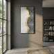 Serrana II White & Silver Wave Vertical 3D Wall Art by Giant Sculptures displayed on a grey hallway wall beside a tall window and black bookshelf.