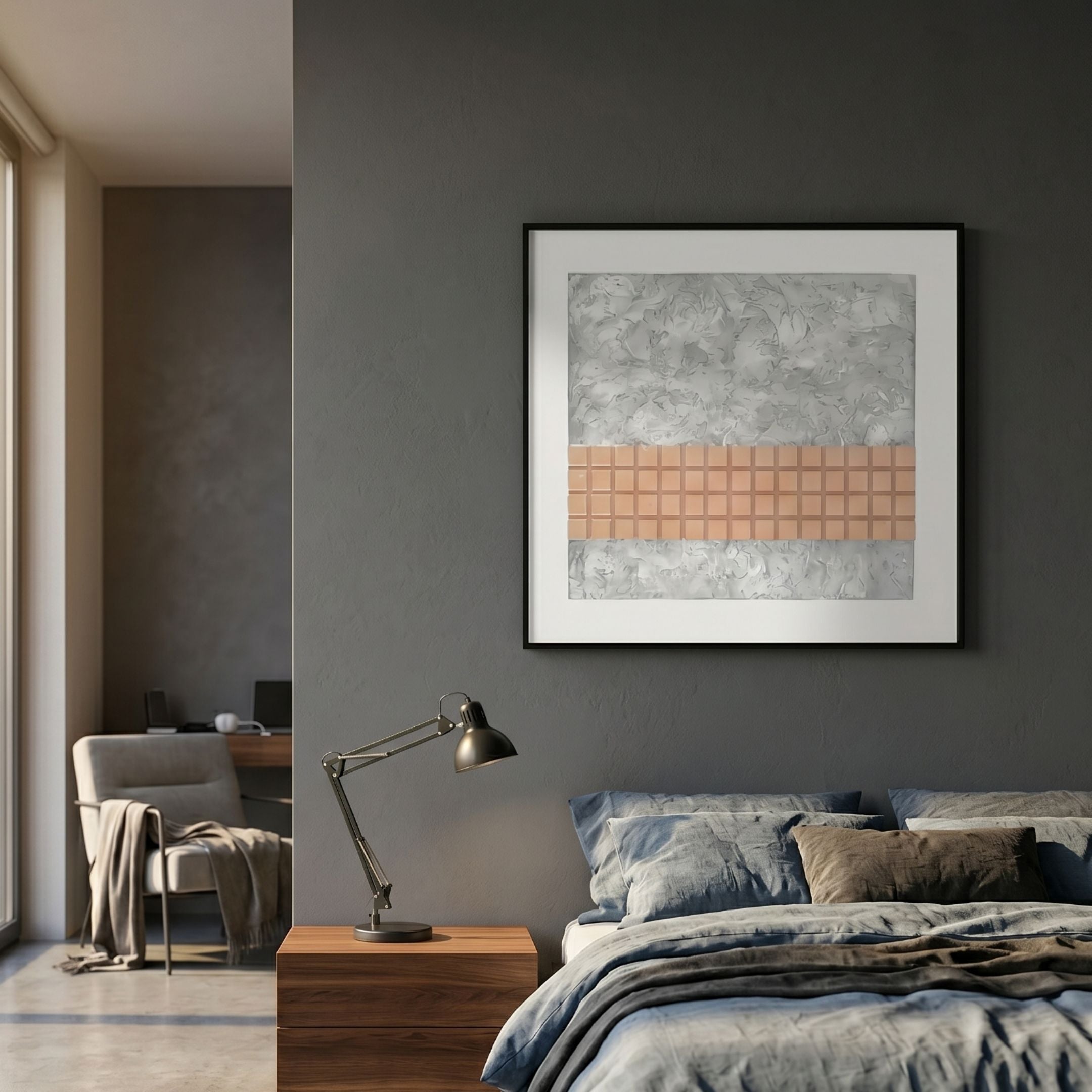 Terracube I Hand-Painted Framed Acrylic 3D Wall Art