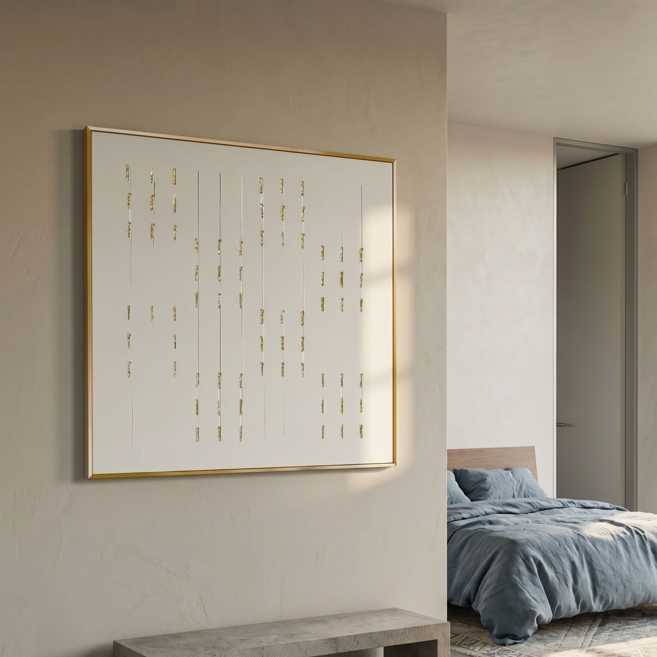 Linquora Vertical Rhythm Gold Foil Acrylic 3D Wall Art
