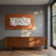 Stravira Orange & Sculptural White Metal 3D Wall Art