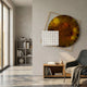 Aurenza Grid Amber Acrylic & Metal Frame 3D Wall Art