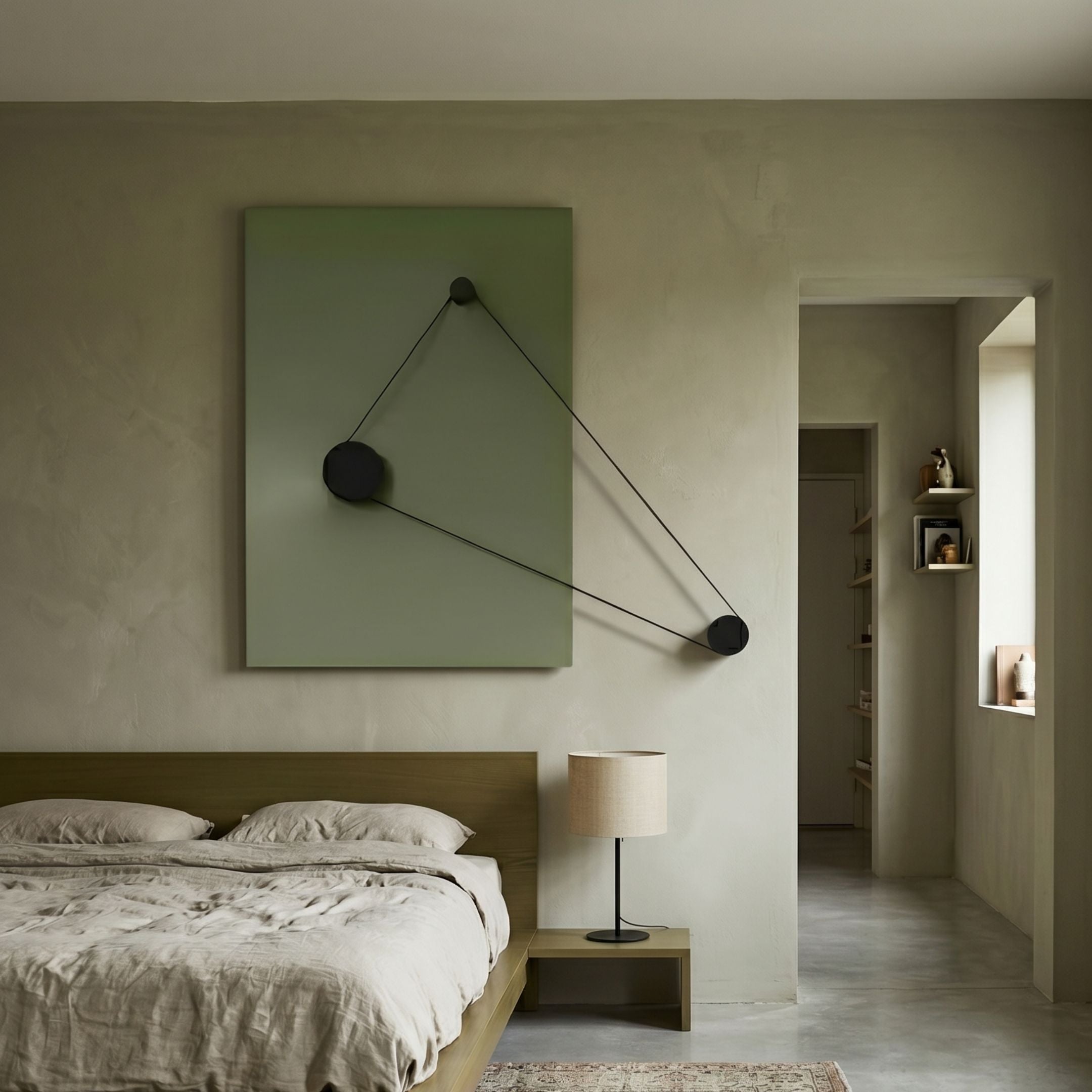Linavox Green Geometric Leather 3D Wall Art