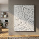 Cavara Bark Vein Textured White 3D Relief Wall Art by Giant Sculptures displayed on a grey wall beside a home office with bookshelves, desk, and wooden flooring.