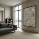 Scriptera Linear Scribble 3D Carving Wall Art by Giant Sculptures, large black-on-white scribble piece mounted in a modern living room beside a grey sofa and window.