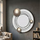 Astryn Silver Orbit Round Textured 3D Wall Art