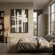 Deralin Charcoal Grid Abstract 3D Carving Wall Art