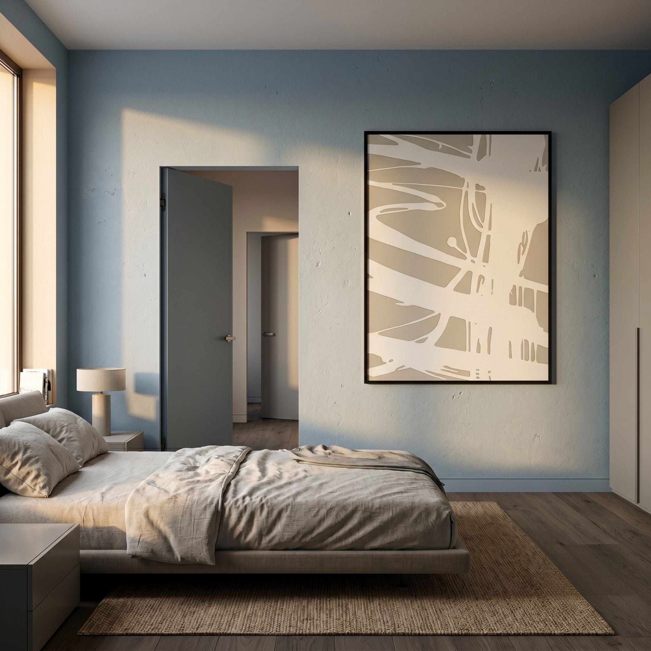 Deralin Taupe Flow Abstract 3D Carving Wall Art