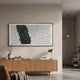 Fractura Emerald Green Wide 3D Acrylic Wall Art by Giant Sculptures displayed above an oak sideboard with brass lamp and ceramic vase in a modern living room.