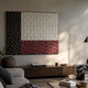 Trelume White, Black & Rose Wavy Wood Relief 3D Wall Art by Giant Sculptures mounted above a dark wood console in a contemporary living room.