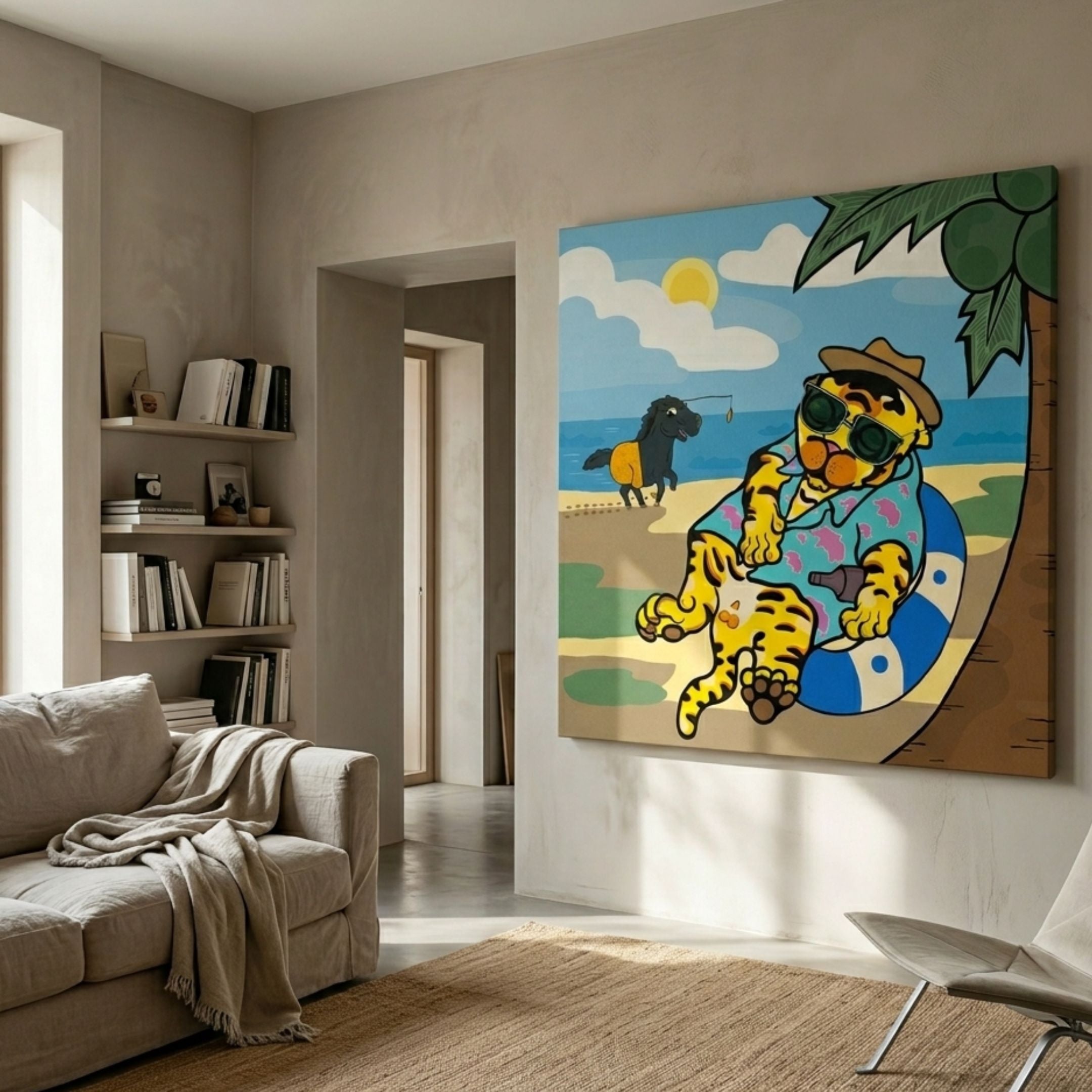 Beach friends Pop Art Canvas Painting