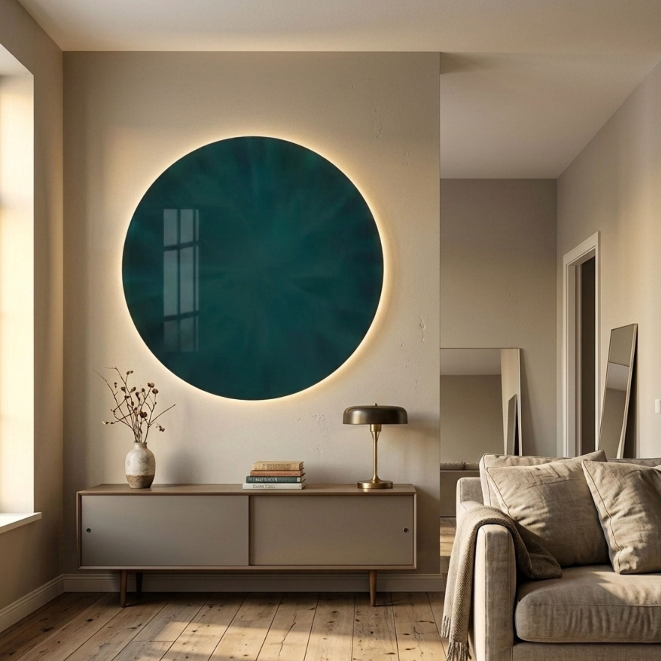 Lumea Deep Green 3D LED Crystal Porcelain Wall Art