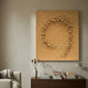 Orbila Circular Motion Wooden Spheres 3D Wall Art by Giant Sculptures mounted above a walnut console with books and vase in a neutral living room.