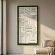 Forma Green-Edge & White Geometric 3D Wooden Vertical Wall Art by Giant Sculptures, displayed on a cream wall beside a linen armchair in a sunlit room.