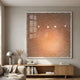 TerraLuma Sunlit Blossom Paper Craft 3D Wall Art by Giant Sculptures, framed in white above a wooden console with lamp and dried grasses in a neutral living room.