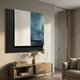 Astra Midnight Teal Textured Wood Carving 3D Wall Art with layered white carved and speckled teal panels on black backing, above a wooden console.
