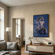 Polaris Urban Vogue Crystal Porcelain 3D LED Wall Art displayed in a neutral living room above a mid-century sideboard with vase, books, and floor lamp.