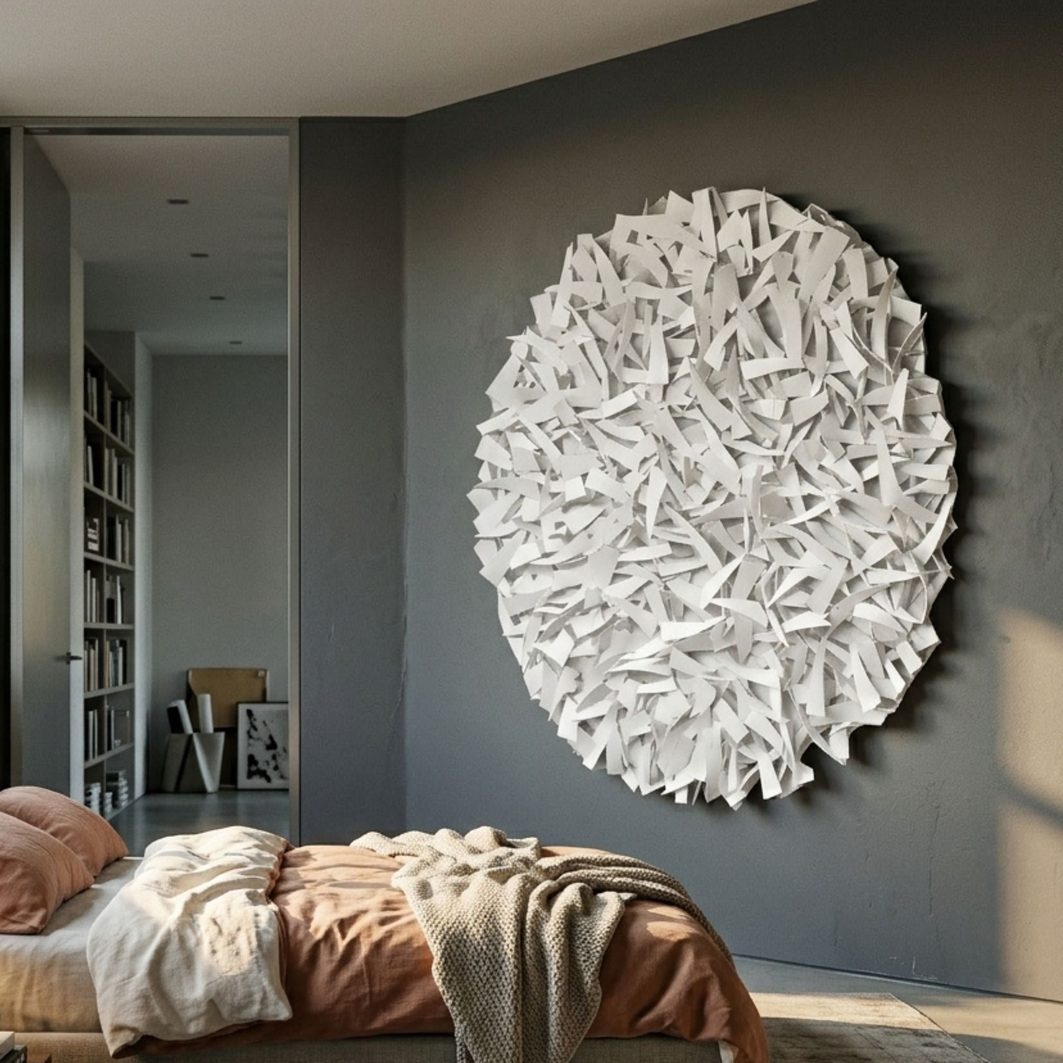 Eclat Sphere White Abstract Metal Wall Art
