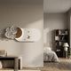 Flutter Bloom Gold Butterfly Floral 3D Wall Art by Giant Sculptures mounted on a beige wall between a dining area and bedroom with bookshelf.
