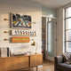 Visario Mickey Mouse Themed Metal Wall Art by Giant Sculptures, a three-panel set with Abbey Road scene, Mickey poses, and wordmark, above a wooden sideboard.