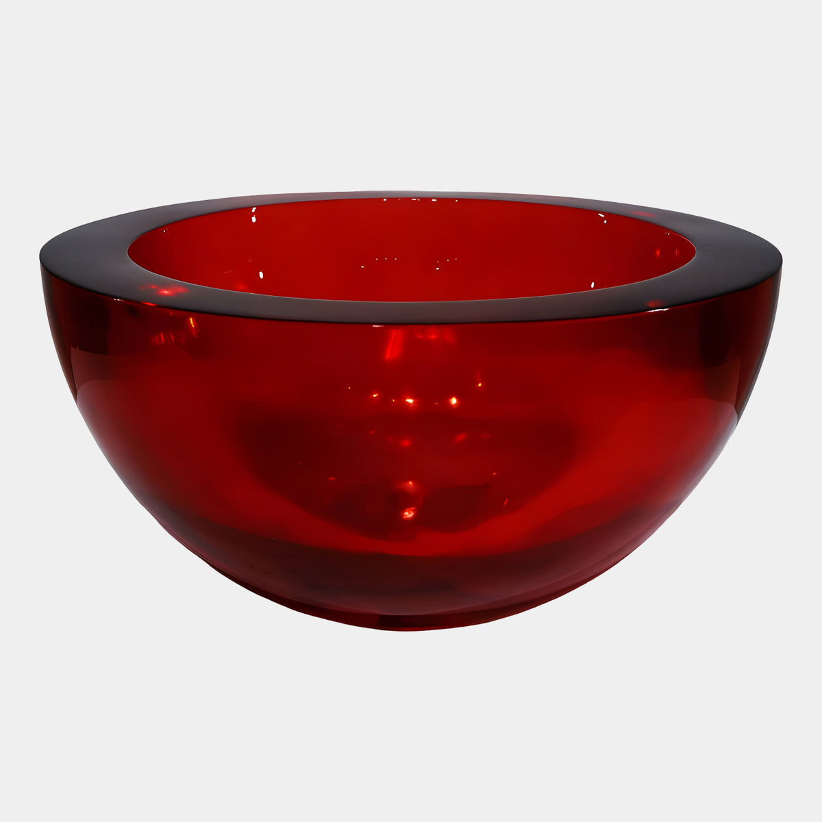 Red Deep Cast Resin Bowl - 42cm