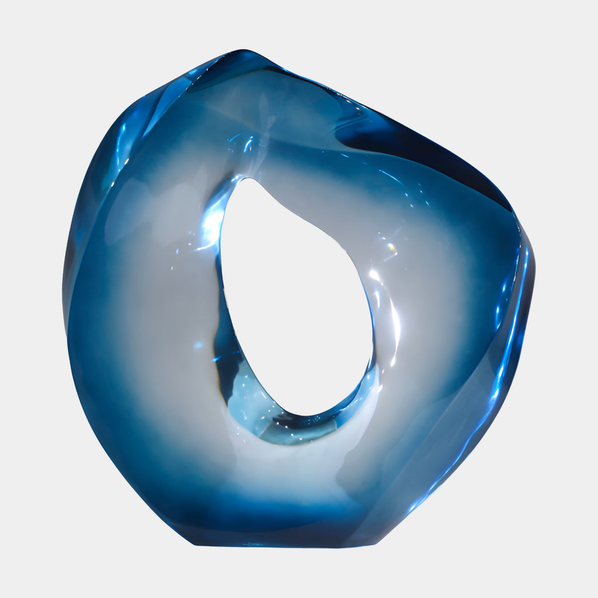 Blue Pierced Teardrop Ring Resin Sculpture - 64cm