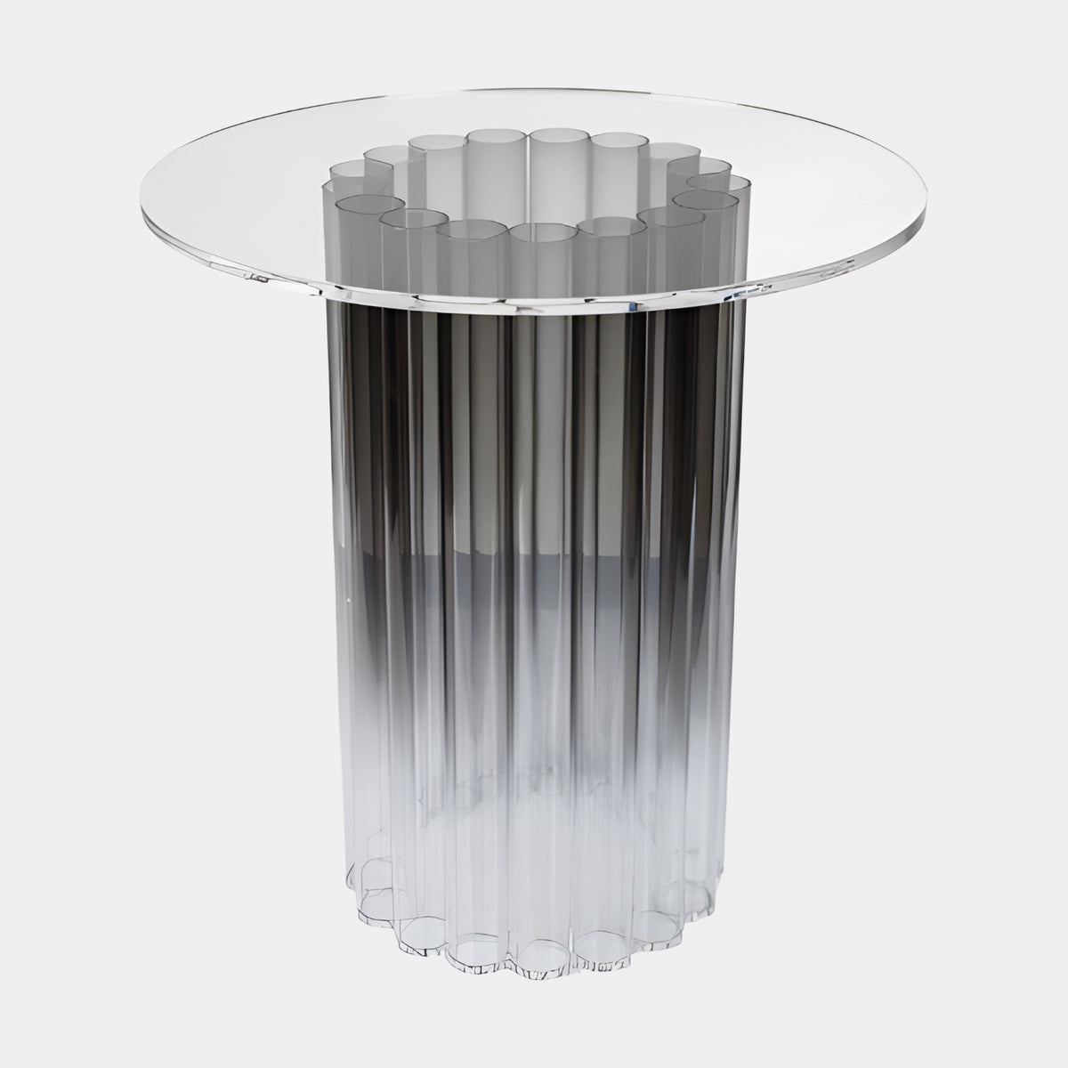 Grey Graded Rod Bundle Acrylic Side Table - 49cm