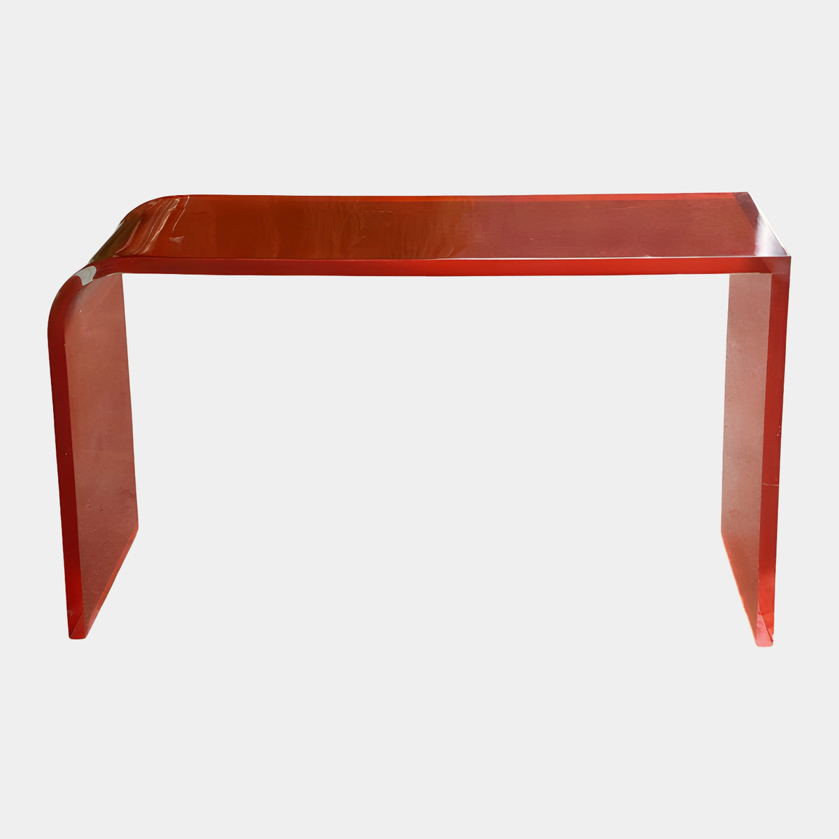 Translucent Red Bent Sheet Acrylic Console Table - 130cm
