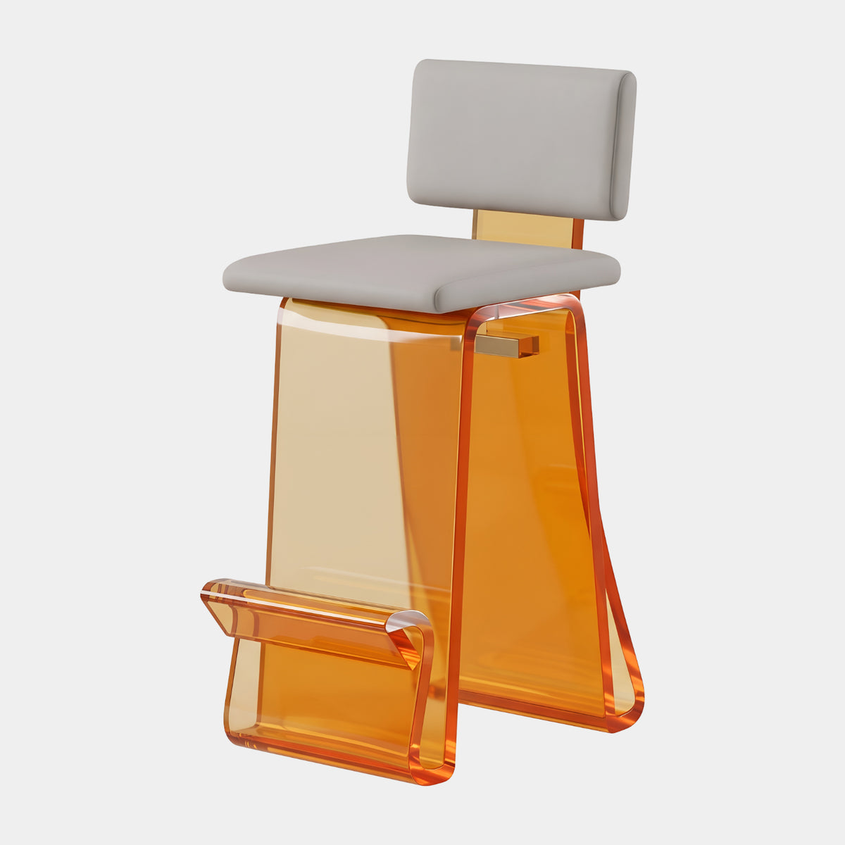 Amber & Grey Pedestal Acrylic Bar Stool - 91cm