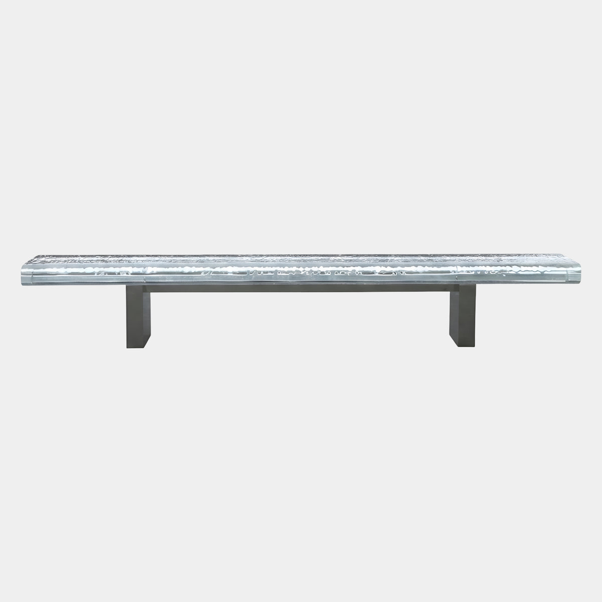 Clear Rippled Panel Acrylic Bench on Brushed Blades - 260cm