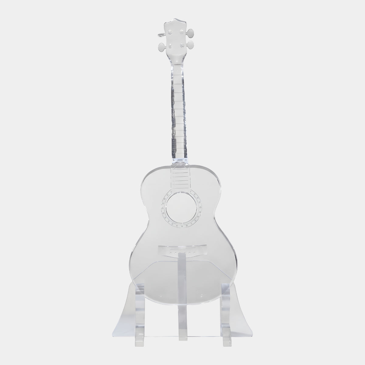 Clear Machine-Carved Acrylic Guitar Sculpture - 120cm
