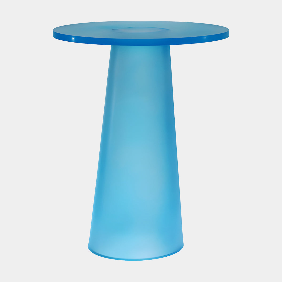 Frosted Blue Cone Base Acrylic Side Table - 52cm
