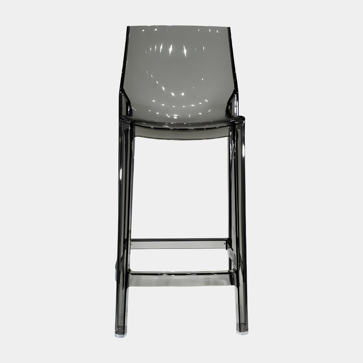 Smoke Moulded Shell Acrylic Counter Stool - 88cm