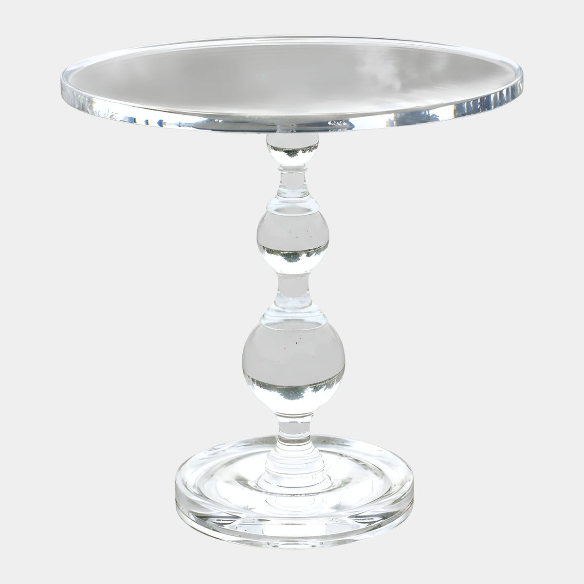 Clear Turned Baluster Acrylic Side Table - 70cm