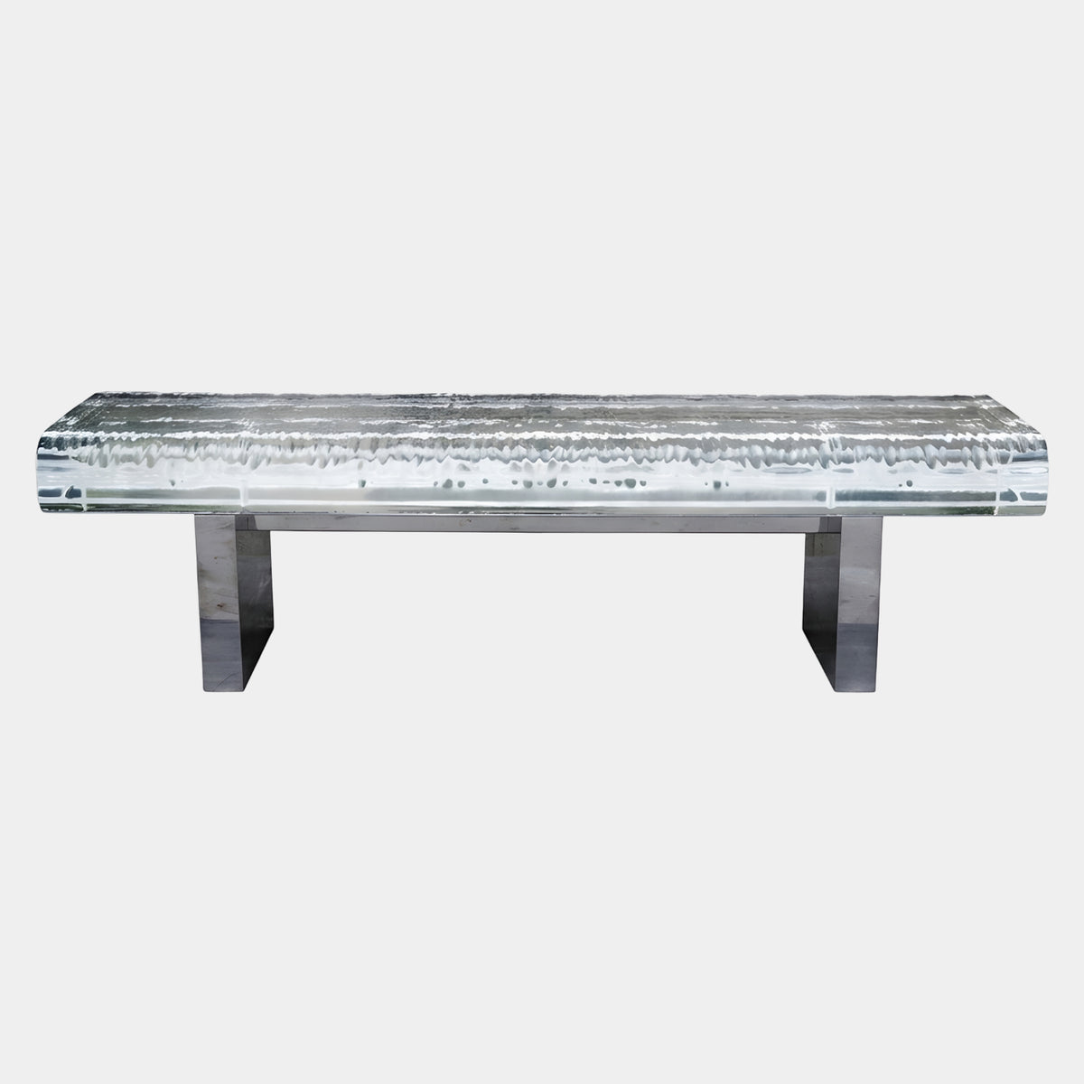 Clear Dimpled Face Acrylic Bench on Mirror Blades - 140cm