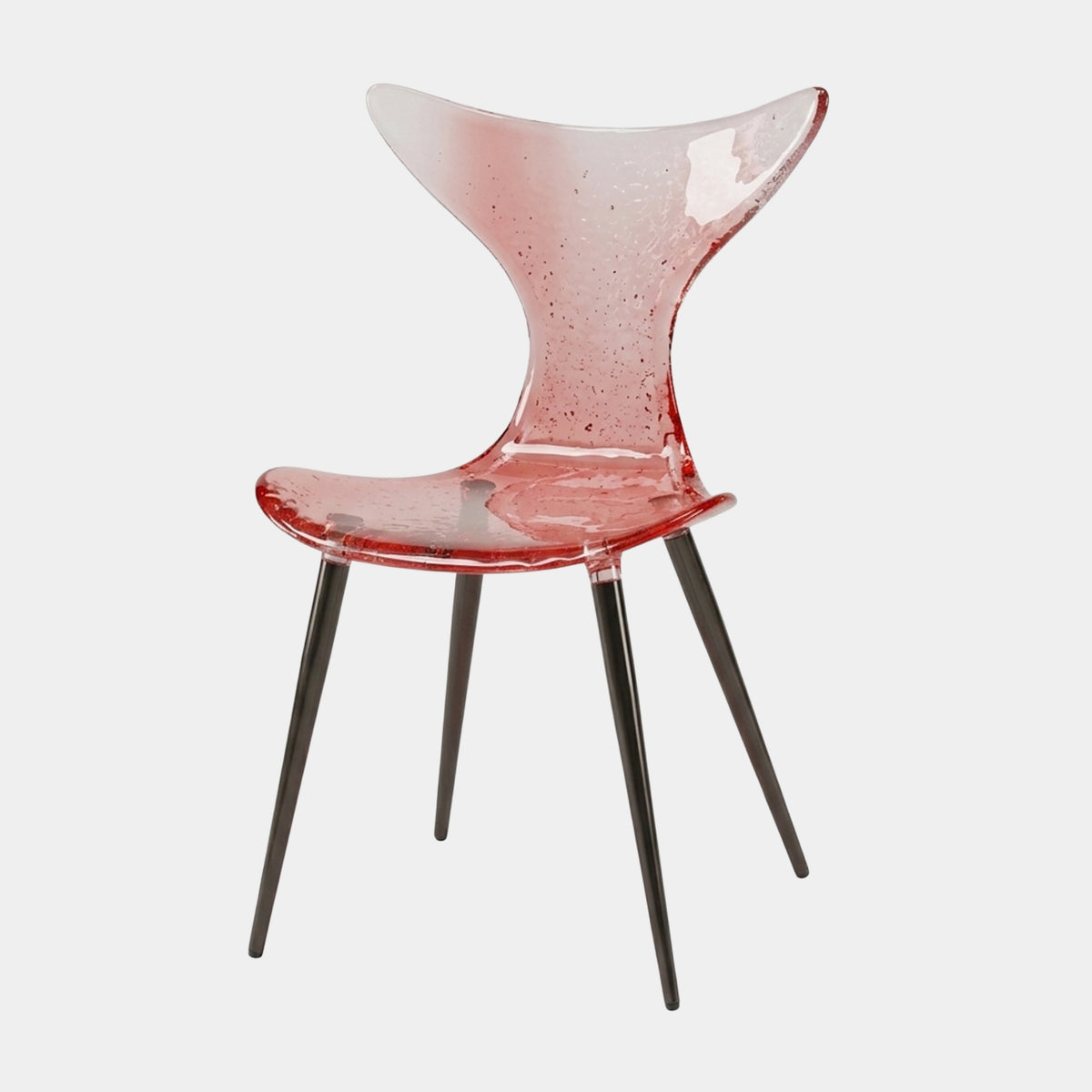 Rose Pink Winged Shell Acrylic Dining Chair - 82cm
