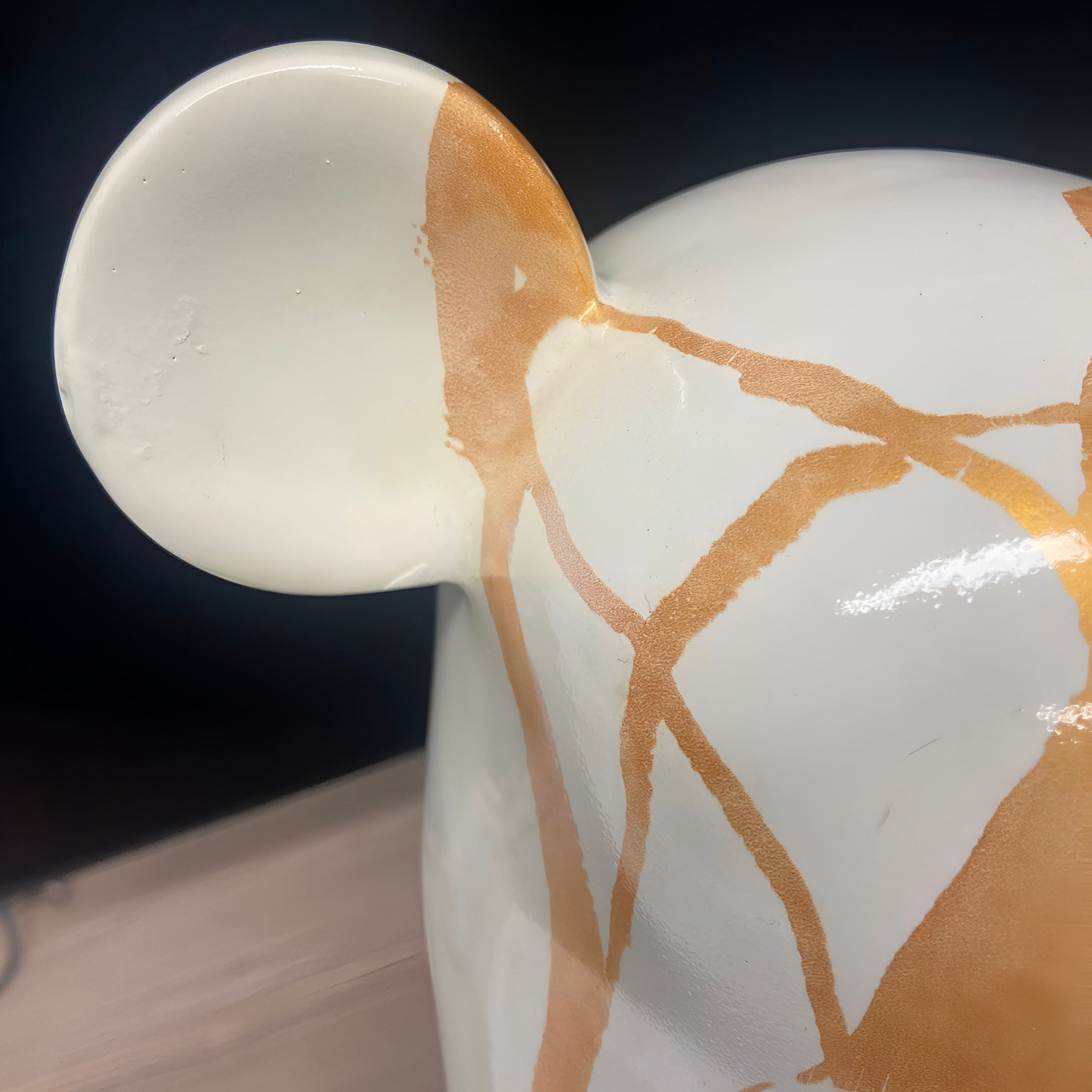 Golden Luster Bear Sculpture - 50cm (Ex-Display)