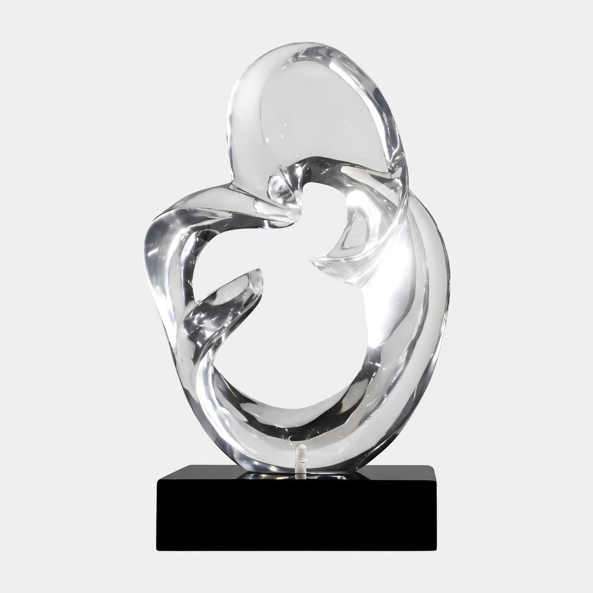 Clear Closed Loop Resin Sculpture - 50cm