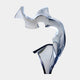 Clear Arched Abstract Resin Sculpture - 173cm by Giant Sculptures, a glossy chrome-like arched form on a black plinth, shown against a plain light grey background.