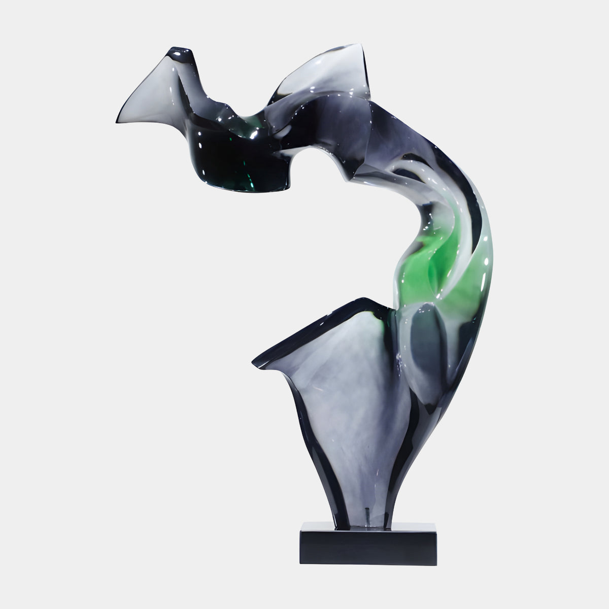 Grey & Green Windblown Figure Resin Sculpture - 102cm