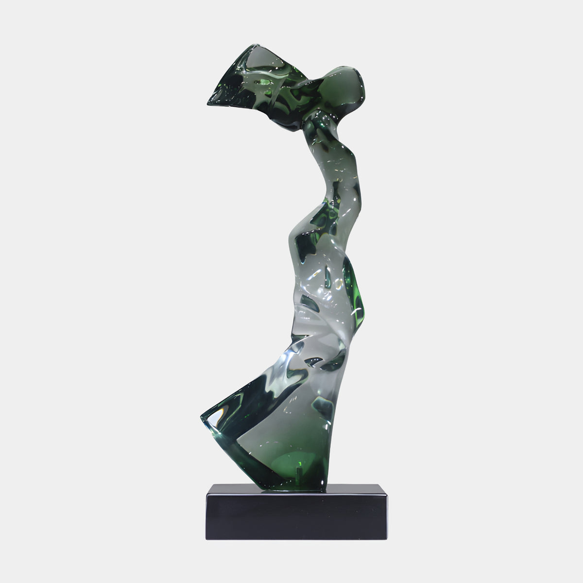 Bottle Green Windblown Figure Resin Sculpture - 68cm