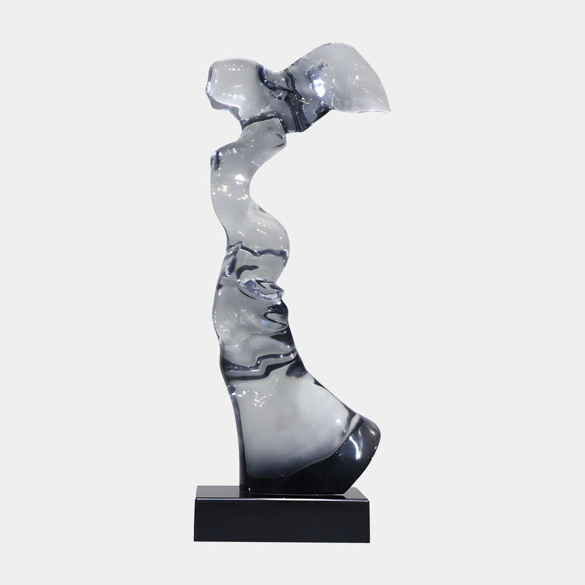 Black & Clear Windblown Figure Resin Sculpture - 74cm