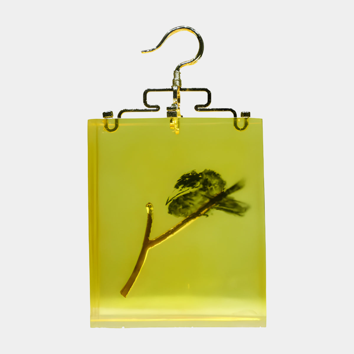 Ink Bird in Yellow Resin Hanging Sculpture - 37cm