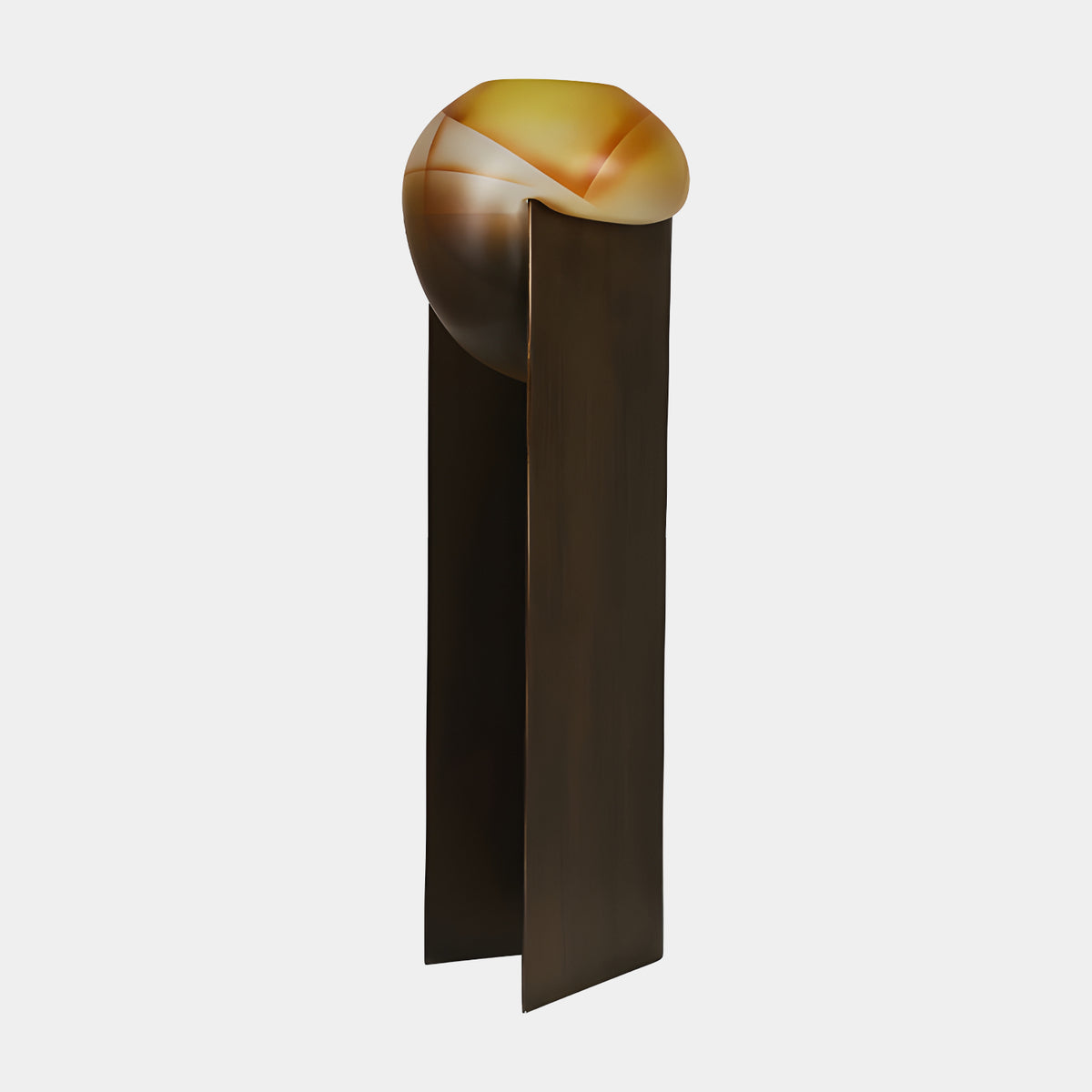Amber Rounded Mass Metal & Resin Sculpture - 107cm